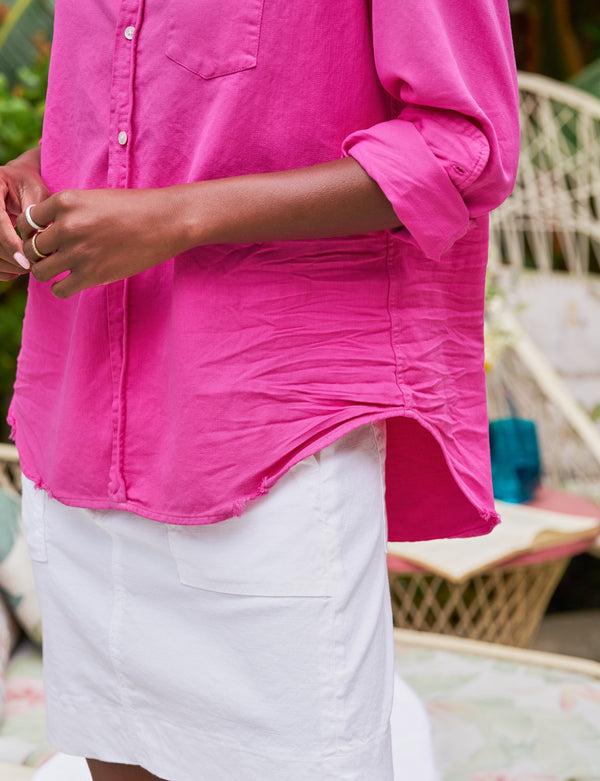 Rue Madam Denim Shirt Eileen Famous De Hot-Pink