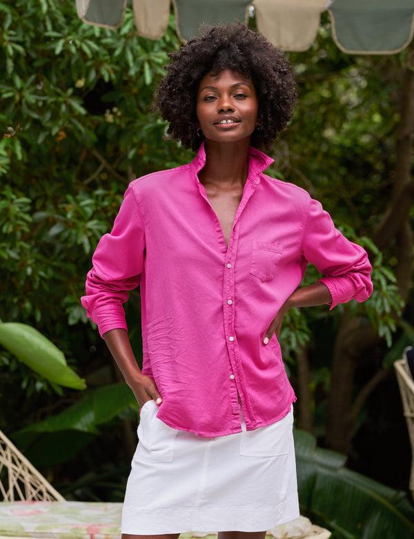 rue madam Denim Shirt Eileen Famous De Hot-Pink