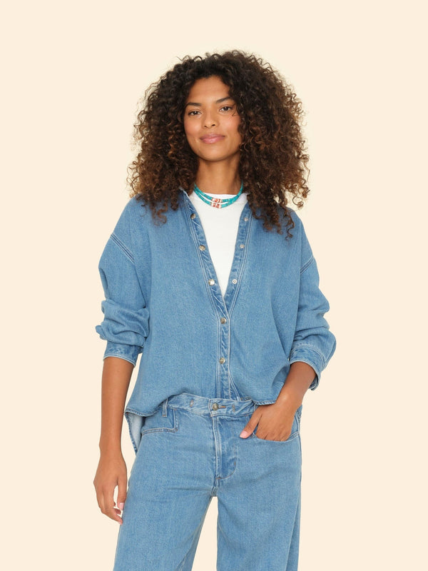 rue madam Denim Shirt Gia X5lid001 Pacific