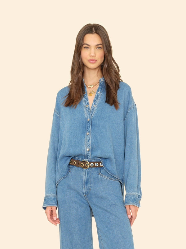 rue madam Denim Shirt Gia X5lid001 Voyage-Blue
