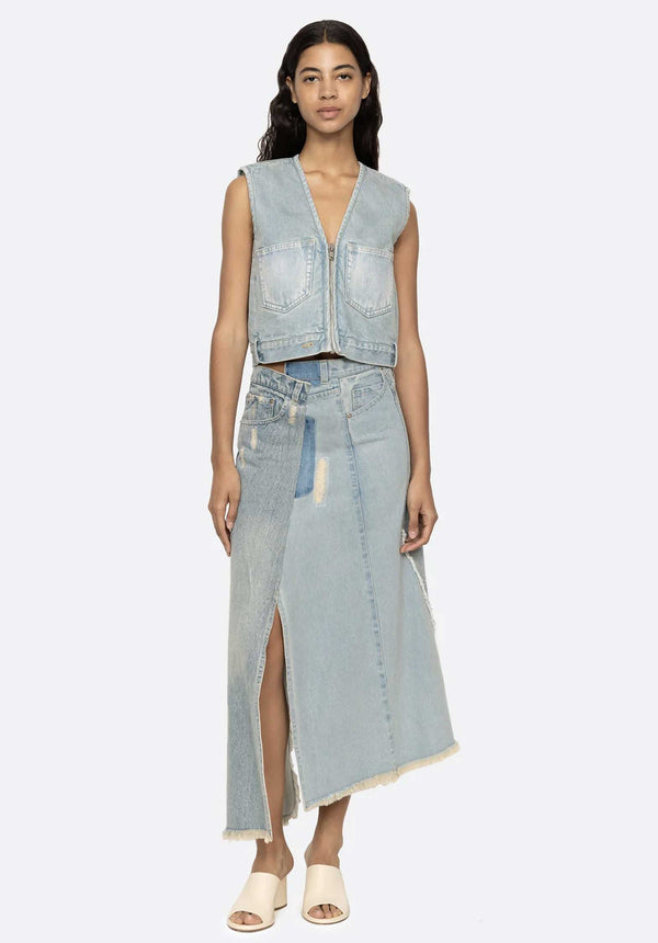 Rue Madam Denim Skirt Pf24-006 Blue