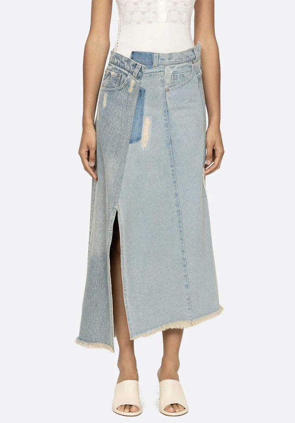 Rue Madam Denim Skirt Pf24-006 Blue