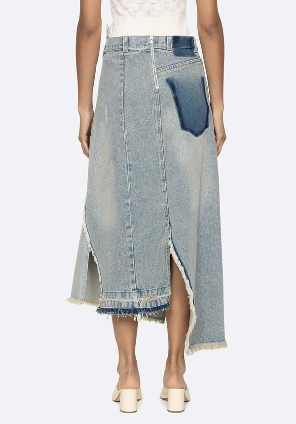Rue Madam Denim Skirt Pf24-006 Blue