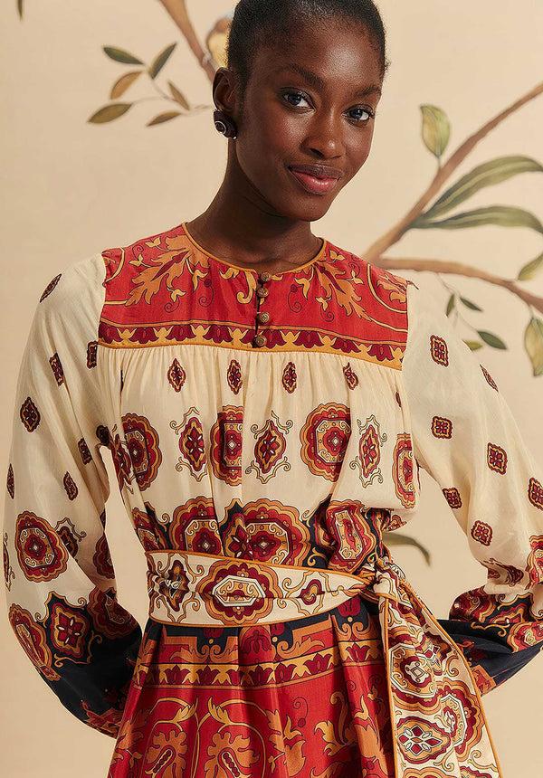 Rue Madam Dress 328952 Ainika-Tiles-Cream