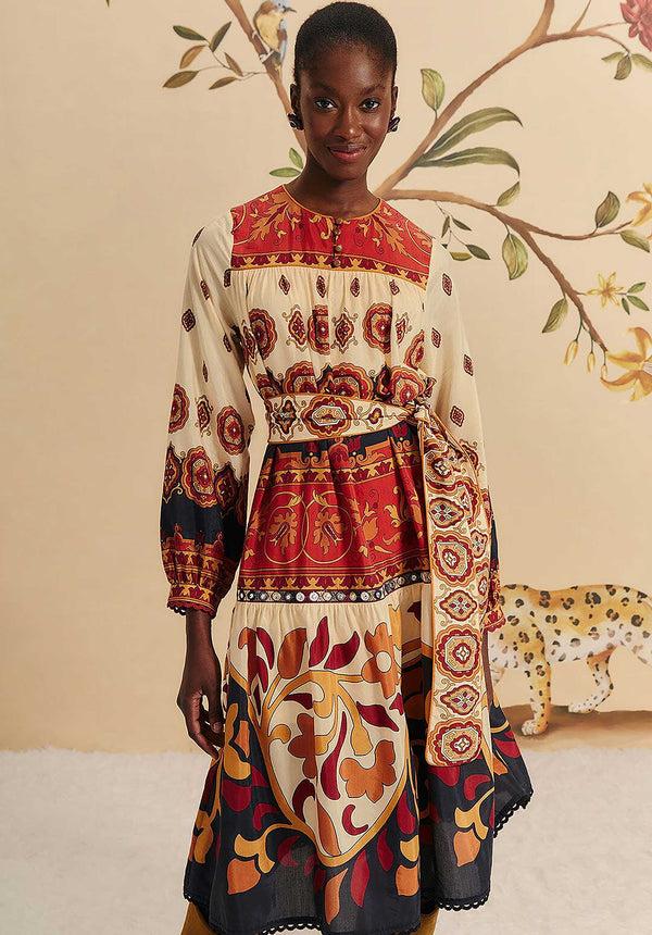 rue madam Dress 328952 Ainika-Tiles-Cream