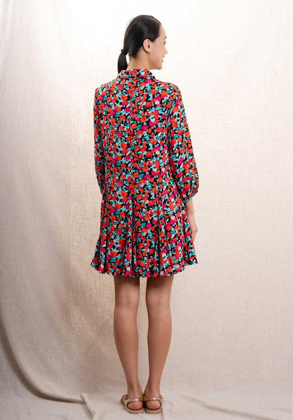 Rue Madam Dress 63356 Orange-Red-Black