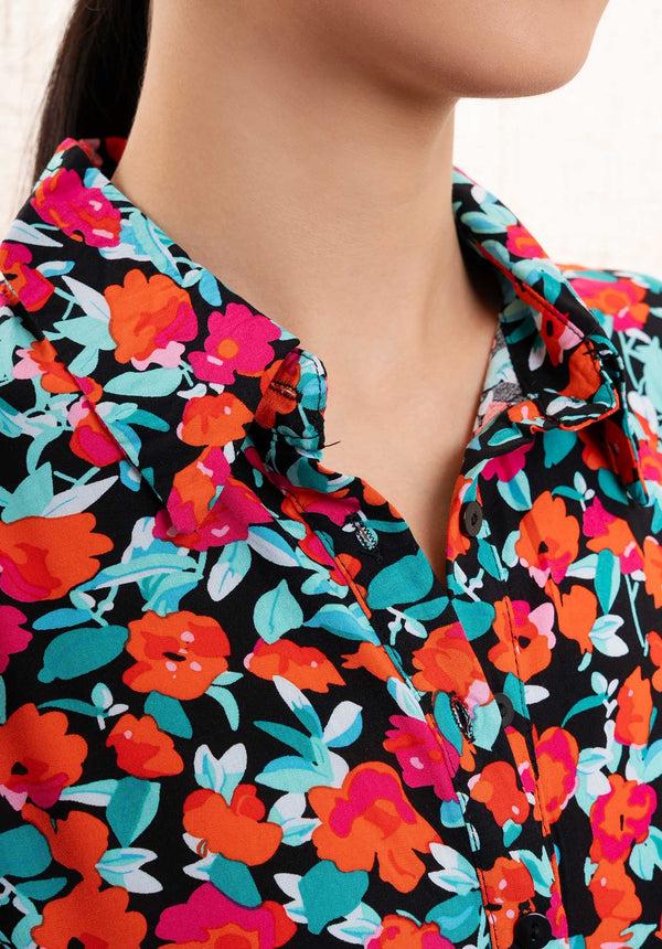 Rue Madam Dress 63356 Orange-Red-Black