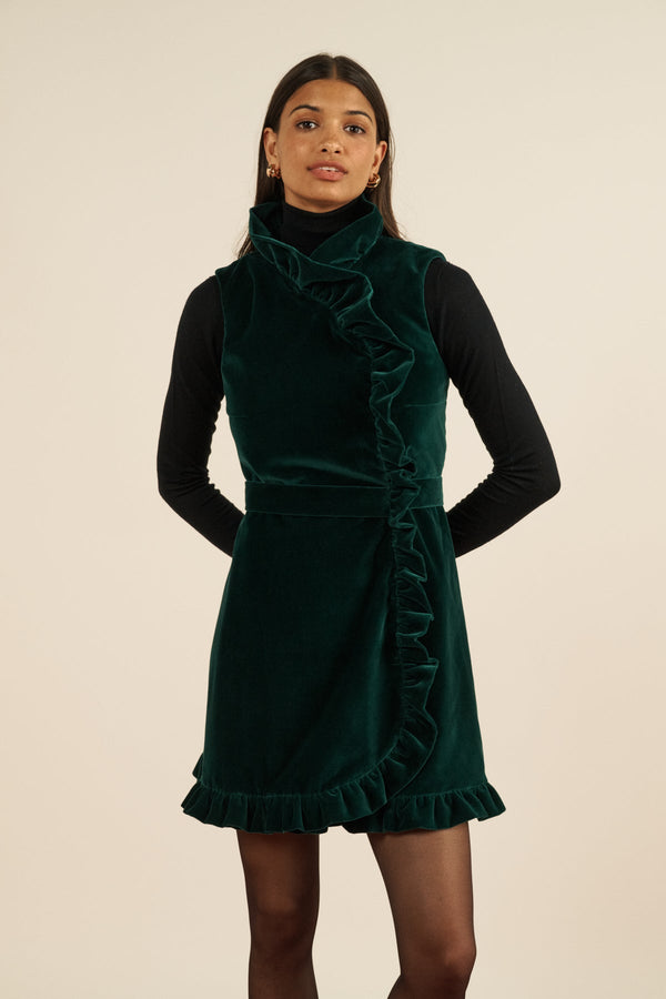 Rue Madam Dress Dune Dress Green-Velvet