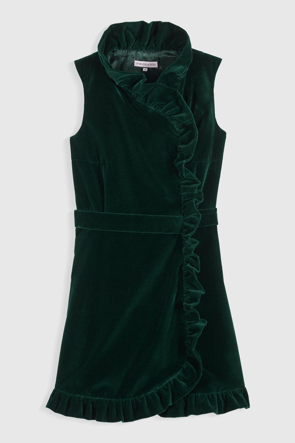 rue madam Dress Dune Dress Green-Velvet