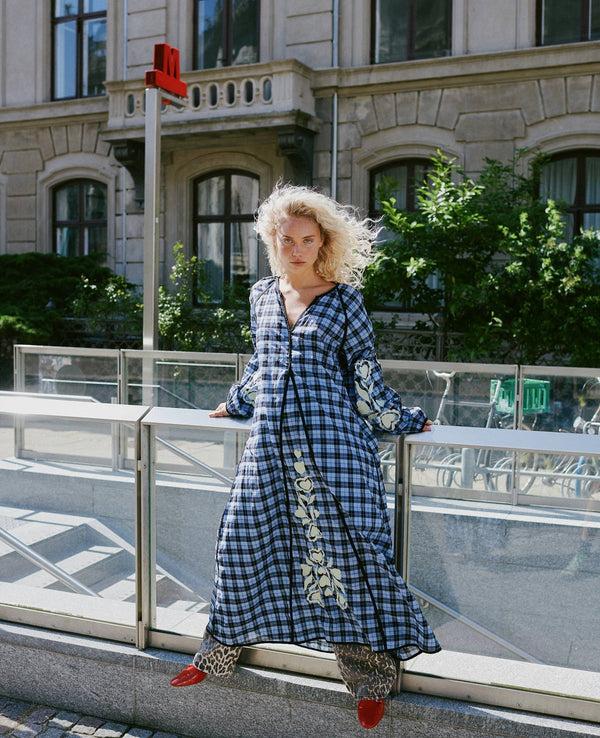 Rue Madam Dress Fran Dress Blue-Checks