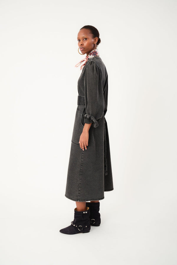 Rue Madam Dress Parisll Midi Dre Washed-Black