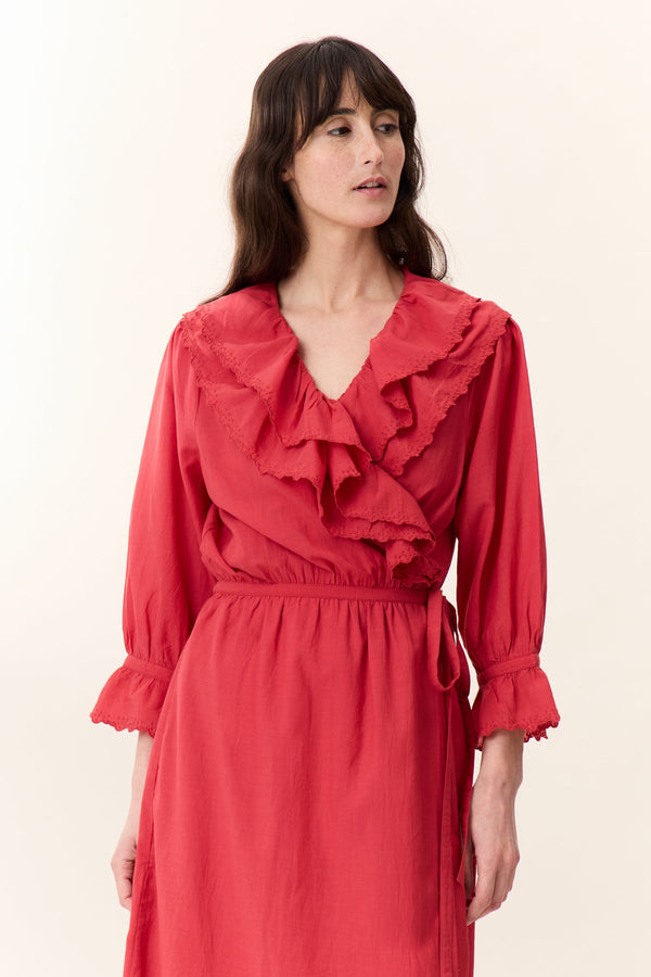 Rue Madam Dress Reem Tcv1 Plain Red