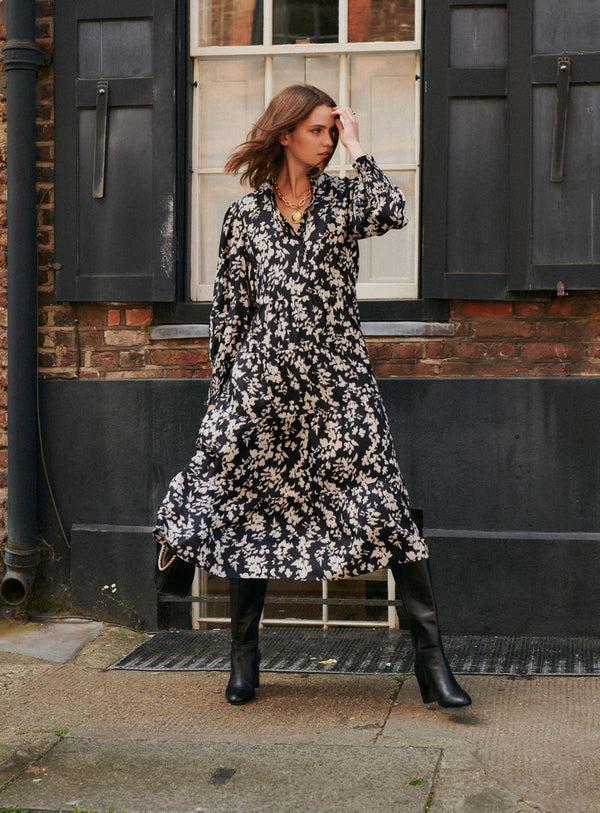 Rue Madam Dress Roberta Floral Noir