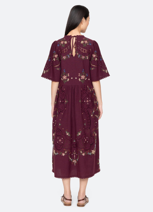 Rue Madam Dress Rs25-245 Burgundy