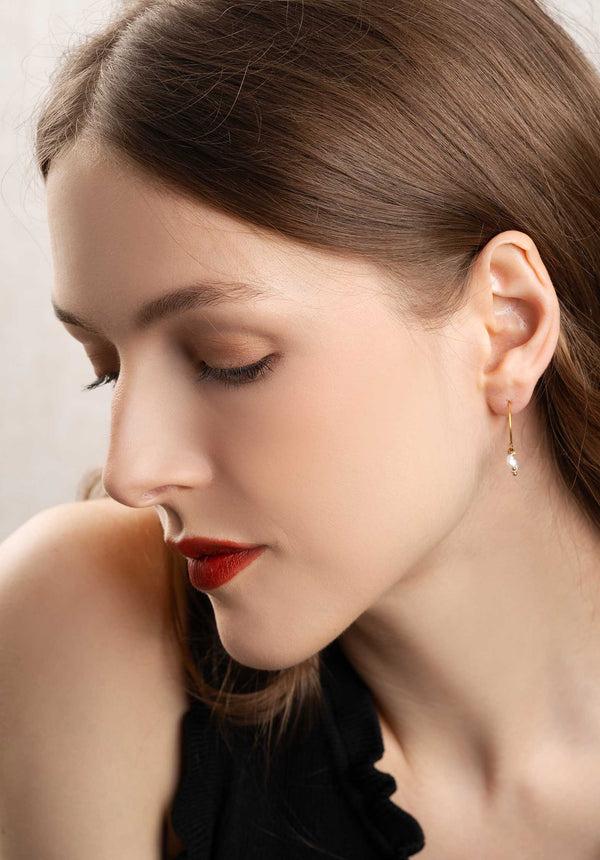 rue madam Earring Hoop Pearl Earri Gold