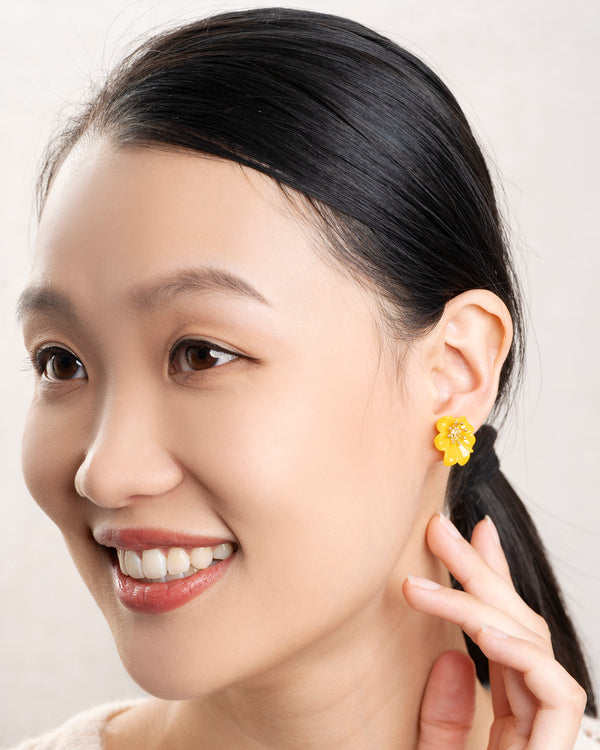 Rue Madam Earring Rhododendron Ear Yellow