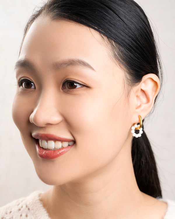rue madam Earring Xia Pearl Earrin Gold