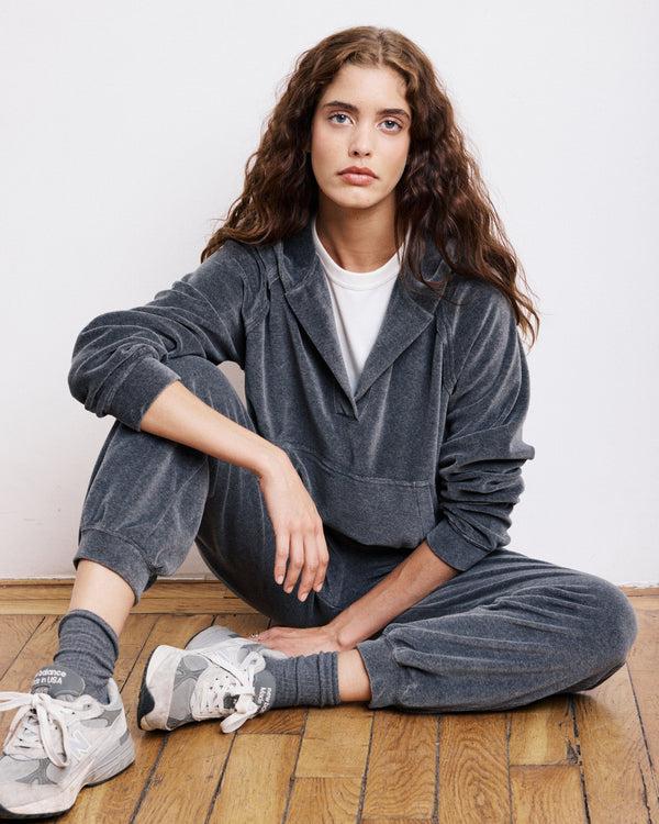 rue madam Hoodie Tag Hood Bety506 01-Dark-Grey