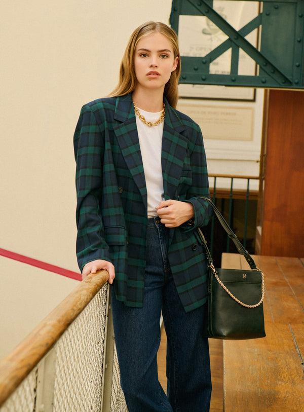 rue madam Jacket 225ouna Check Navy