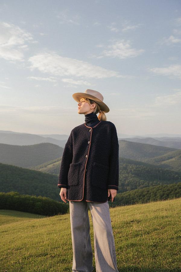 rue madam Jacket Bari Navy Bleu