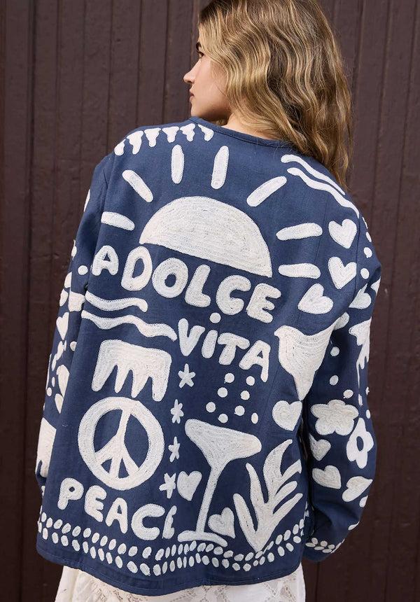 Rue Madam Jacket Maggie Suzani Navy-Peace