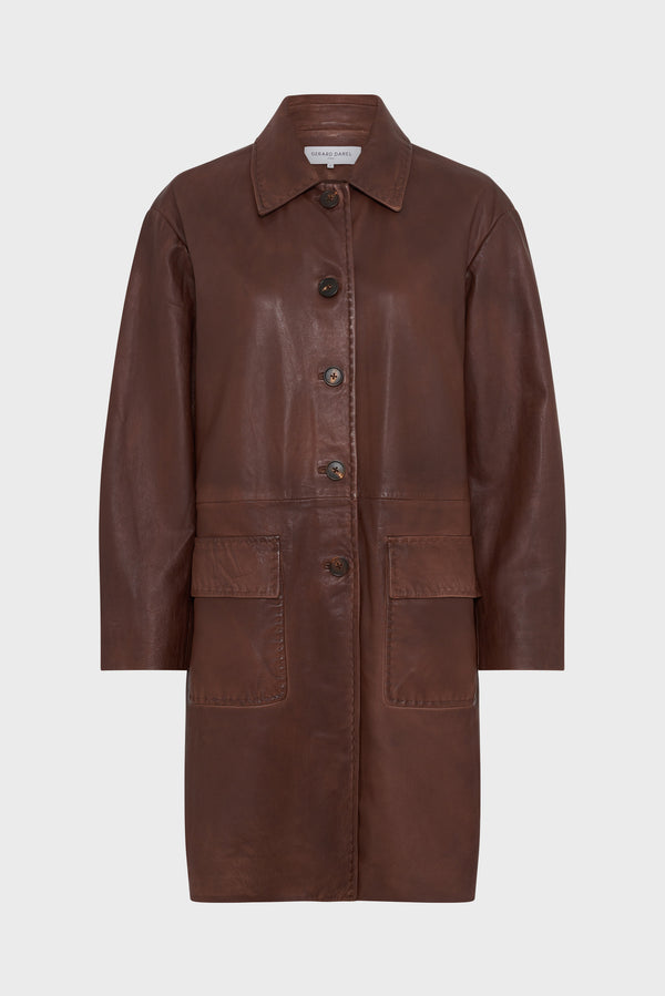 rue madam Leather Garment Dcy09c009 Brown