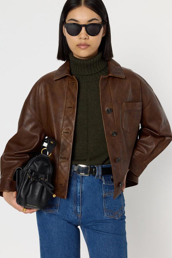 rue madam Leather Garment Dcy16c009 Brown