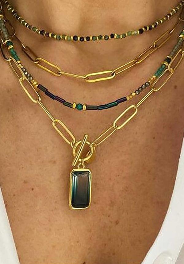 Rue Madam Necklace Cbrc6 Bleu-Vert