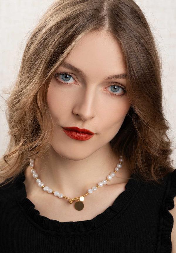 rue madam Necklace Celestia Pearl Pearl-Gold