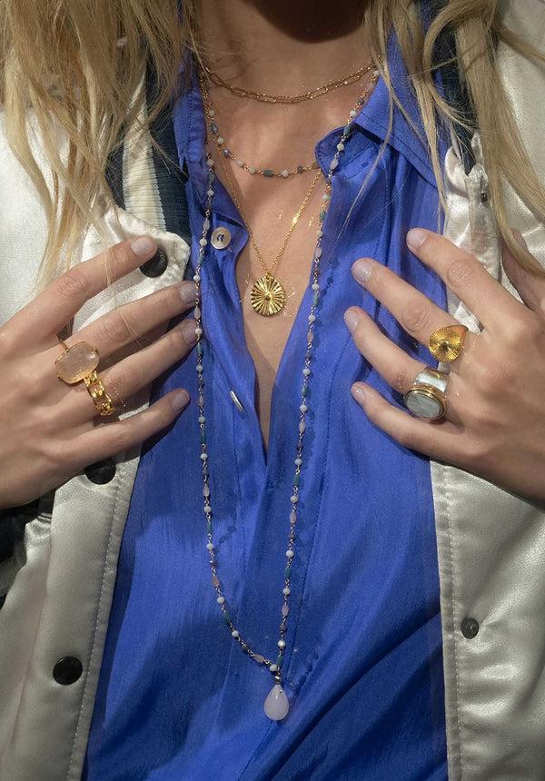 Rue Madam Necklace Cfebp7 Bleu-Rose