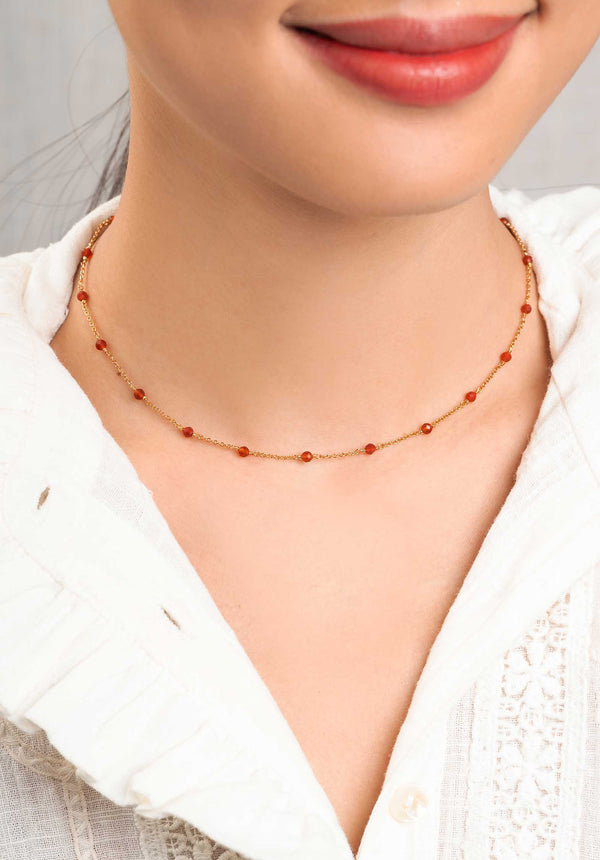 Rue Madam Necklace Dilara Stone Nec Red-Agathe