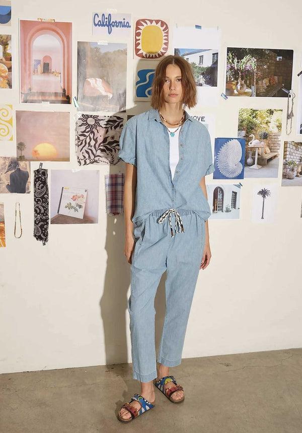 Rue Madam Pants Draper X7chm117 Dusty-Blue