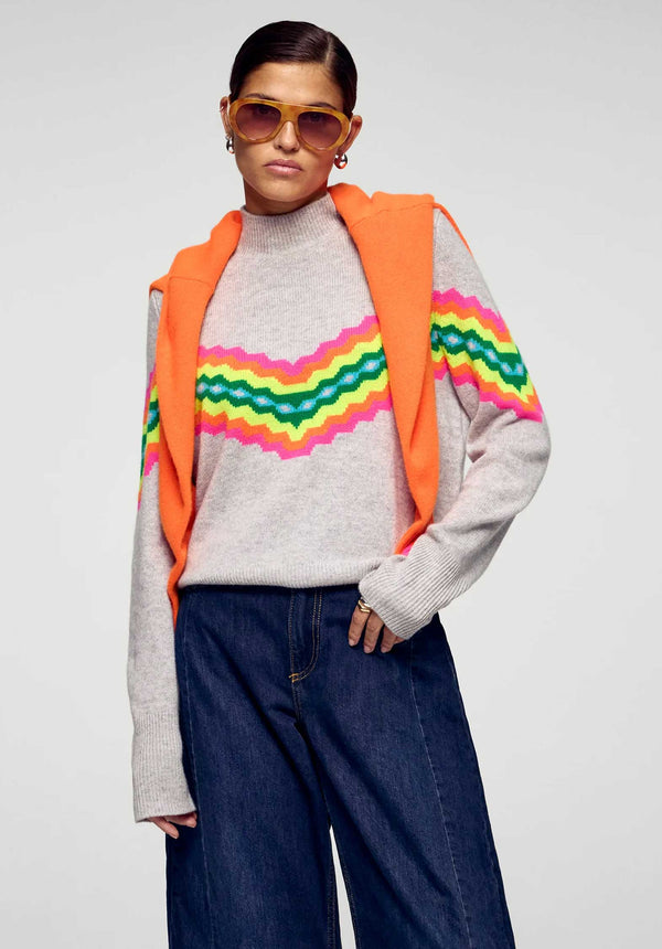 rue madam Pullover 2501wpm03327 Gris-Chine-Clair