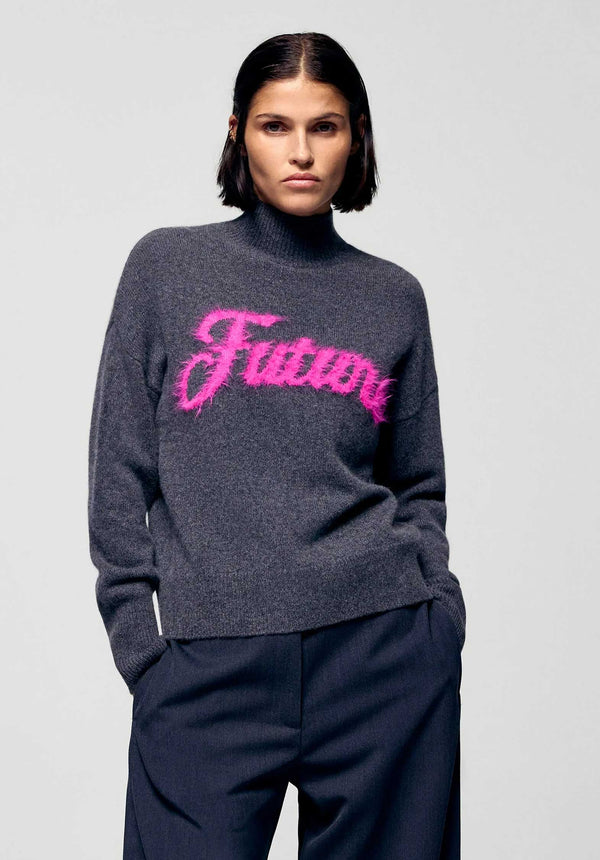 rue madam Pullover 2501wpm03338 Anthracite-F