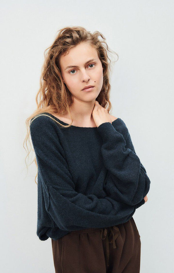 rue madam Pullover Dam225 Navy-Blue-Chine