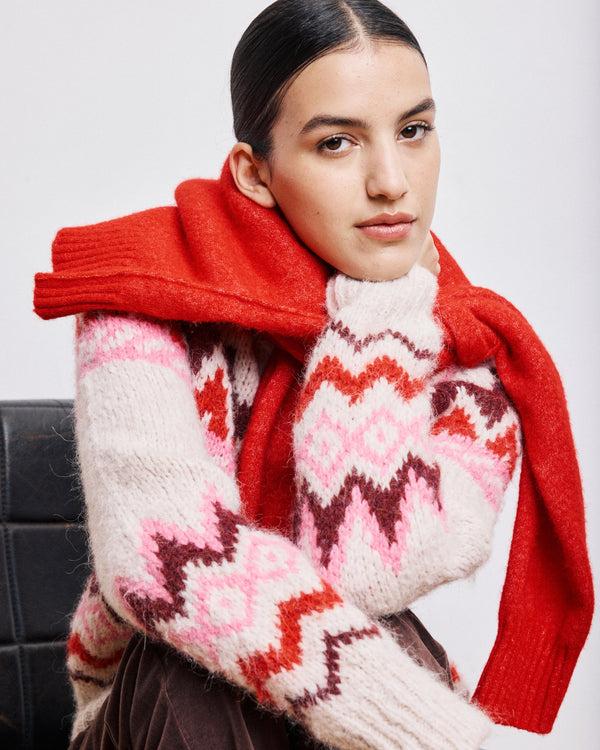 rue madam Pullover Magie Bend516 01-Ecru-Pink