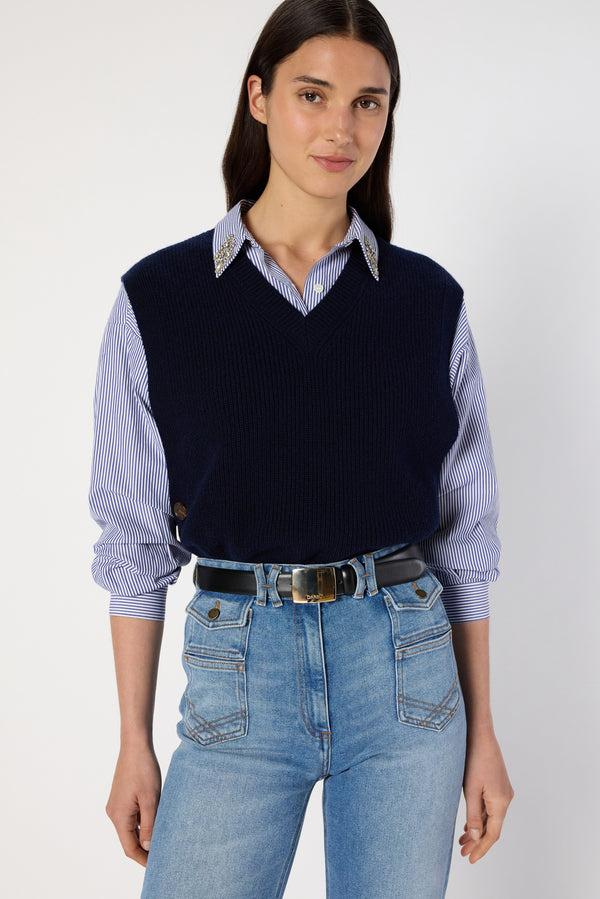 Rue Madam Pullover/vest Dcu06c231 Navy