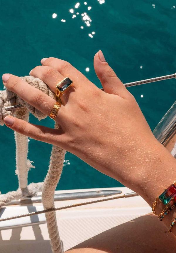 Rue Madam Ring Brop6 Ocre-Et-Violet