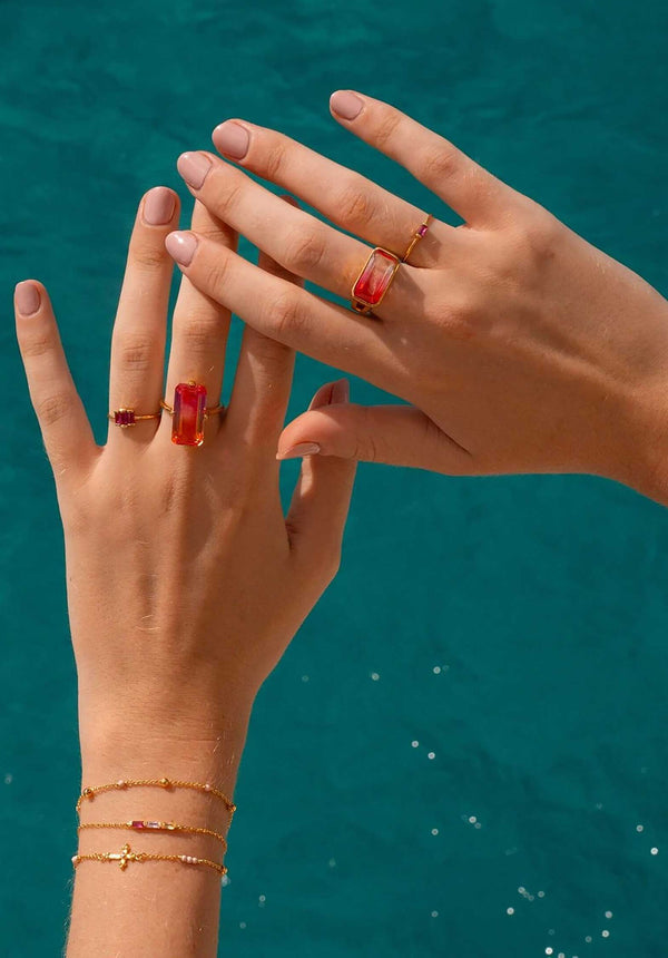 Rue Madam Ring Brop6 Ocre-Et-Violet