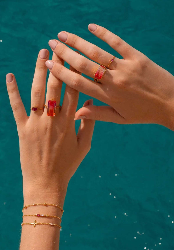 Rue Madam Ring Brpo6 Orange-Fuchsia