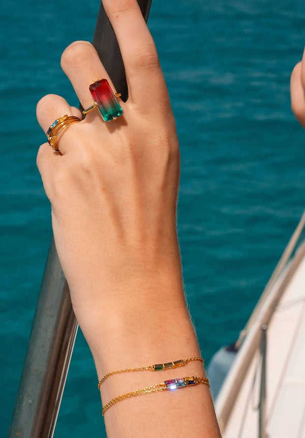 Rue Madam Ring Brpo6 Orange-Fuchsia