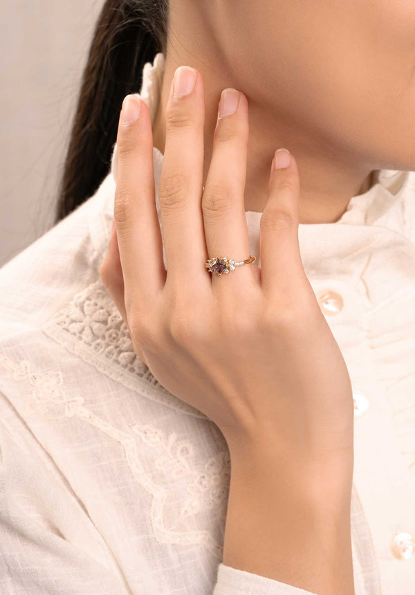 Rue Madam Ring Crystal Zincs R Mulberry-Zirconium