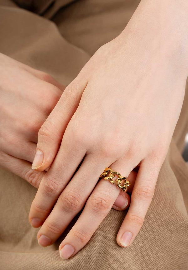 rue madam Ring Thick Chain Ring Gold