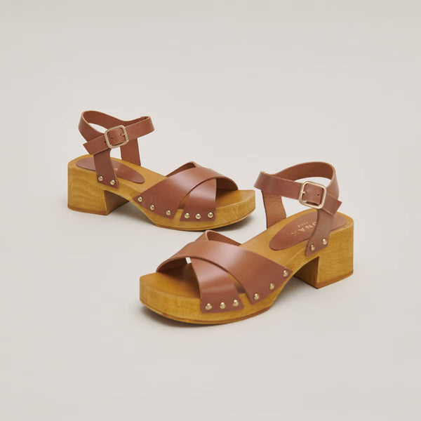 Rue Madam Sandal Mae Bis Cuir Cognac