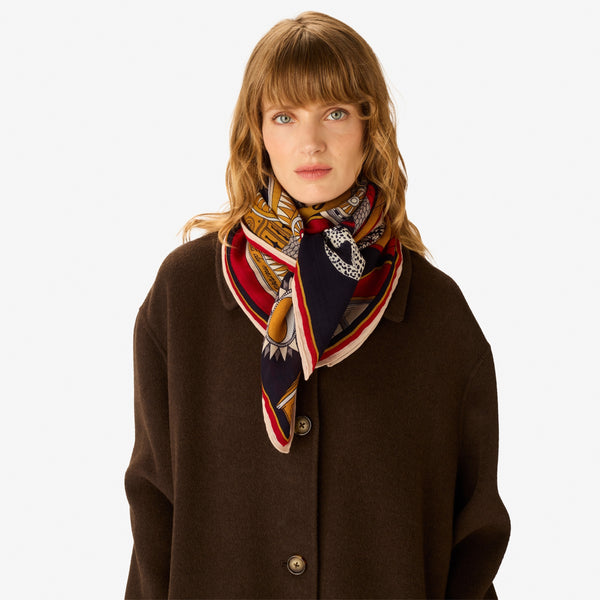 rue madam Scarf Ca221ni24 Navy