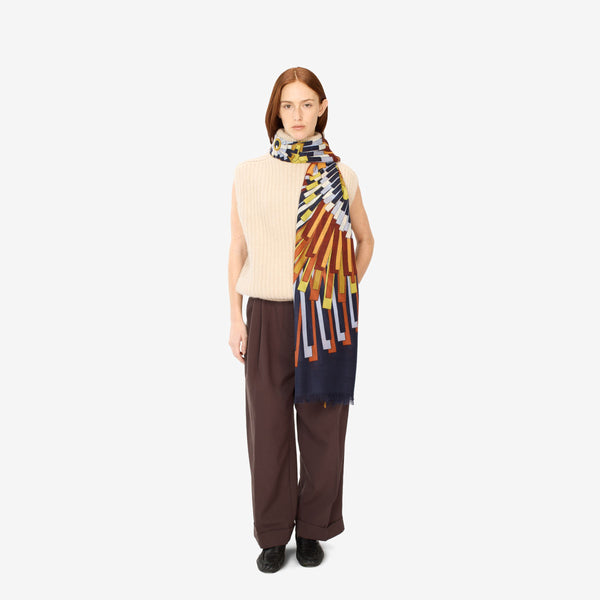 rue madam Scarf Et20sir24 Navy