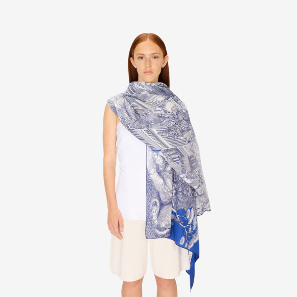rue madam Scarf Et211pi04 Blue