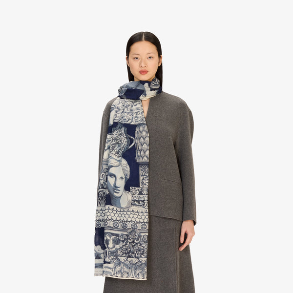 rue madam Scarf Et22arc24 Navy