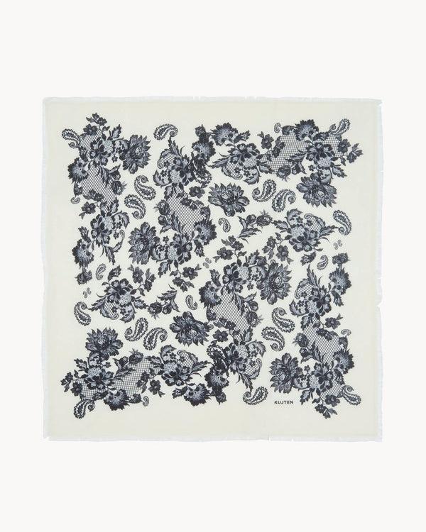 rue madam Scarf Hachiko Lace Blanc-Noir
