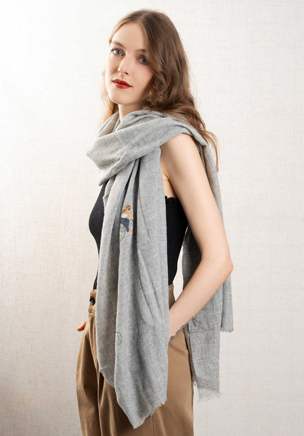 Rue Madam Scarf Hand Bycycle Mot Light-Grey